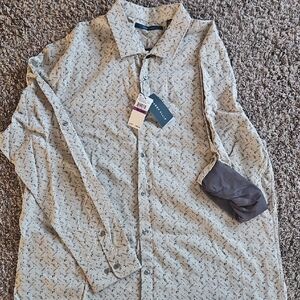 Perry Ellis Light Tan Patterned Shirt